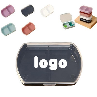 Colorful Mini Two-Compartment Moisture-Proof Pill Box
