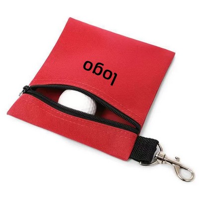 Compact Golf Ball and Tee Pouch with Tool Holder and Waist Clip for On-Course Convenience
