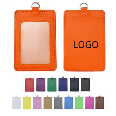 Durable PU Leather ID Badge Holder