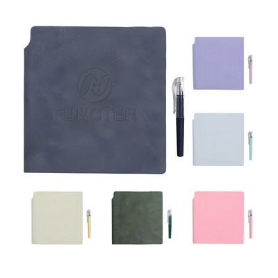 A7 PU Leather Pocket Notebook - Compact Travel Journal With Pen