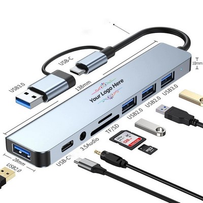 8-in-1 USB-C Hub with HDMI, PD Charging & Card Reader
