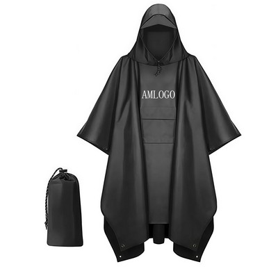 Versatile Unisex Rain Poncho with Hood