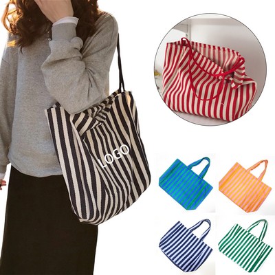 Stripes Canvas Handbag