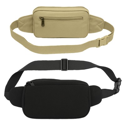 Cotton Canvas 3-Zipper Fanny Pack