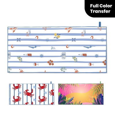 Sandproof Sublimated Microfiber Beach Towel