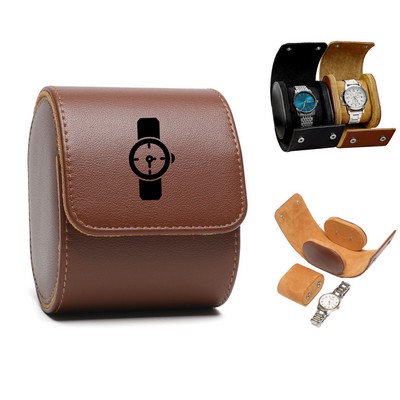 PU Leather Single Watch Roll Case