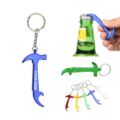 Aluminum Hammer-Shaped Keychain Bottle Opener