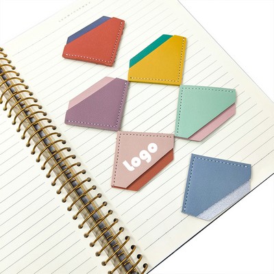 Synthetic Leather Diamond Bookmark Corner for Students and Bookstore Gifts