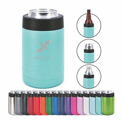 4-in-1 Stainless Steel 12oz Double Wall Vacuum Insulated Can or Bottle Cooler Keeps Beverage Cold