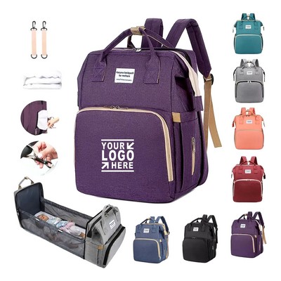 High Quality Custom Mummy Diaper Bag with Bed Cradle Changing Station