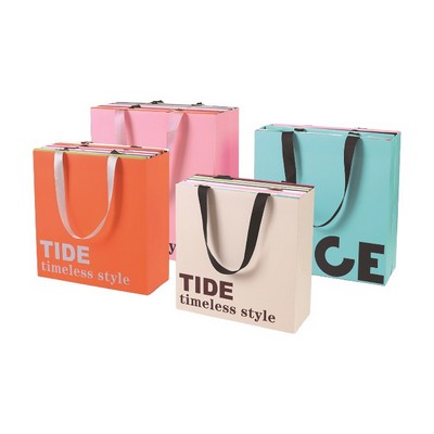 11" Square Ribbon Handle Paper Bag