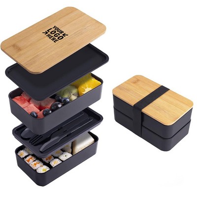 Double-Layer Lunch Box w/ Utensils