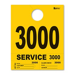 3000-3999 Heavy Brite™ Yellow Premium Service Dispatch Number Tag
