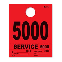 5000-5999 Heavy Brite™ Red Premium Service Dispatch Number Tag