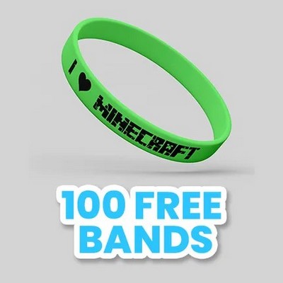 Custom Silkscreen Printed Silicone Wristbands - 1/4"