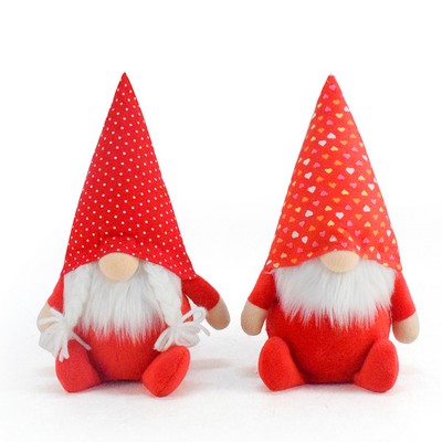 Light-up Valentine's Day Red Gnome Glowing Faceless Rudolf Plush with LED Lights Romantic Heart