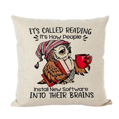 Cotton Linen Throw Pillow Cover with Full-Color Print