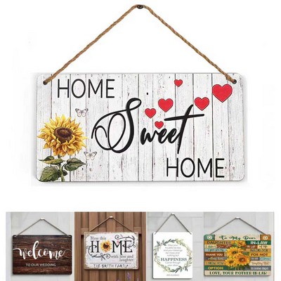Personalized Wooden Wall Sign Hanging Woodblock Decor