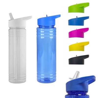 24oz Eco-friendly Recycled RPET flip-straw Water Bottle