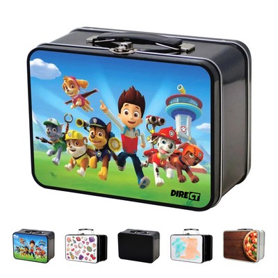 7.7"x6" Retro Metal Lunch Box with Handle