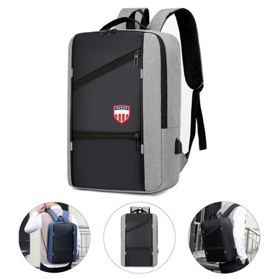 Stylish Oxford Cloth Backpack with USB Charging Port