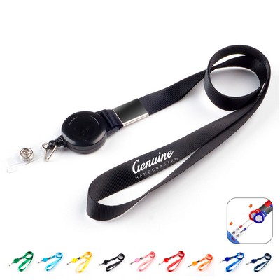 Safety Breakaway Badge Reel Combo Lanyard