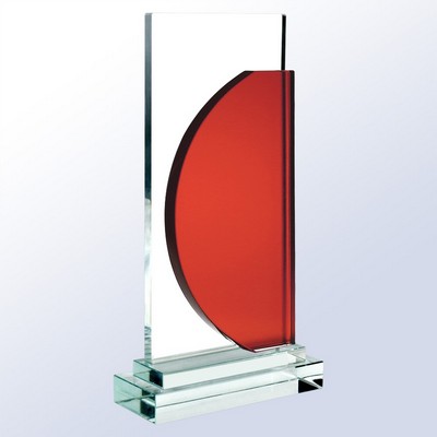 Half Moon Bay Glass Award, Red, 9 1/2"H