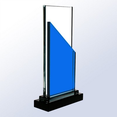 Vector Peak Glass Award, Blue, 9 1/2"H