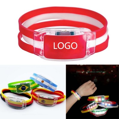 Event Cheer Fans Cheering Supplies Flag Wrist Silica Glowing Led Band Bracelet