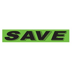 "SAVE" Green/Black Rectangle Slogan Vinyl Sticker