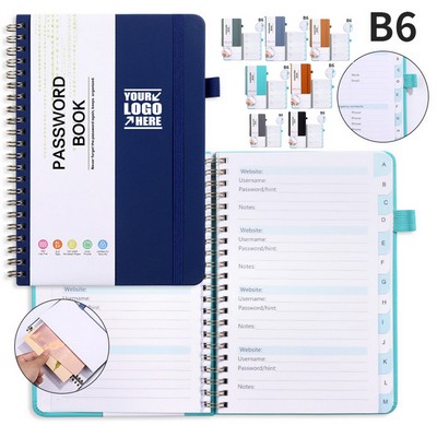 Password Record Book with Alphabetical Tabs