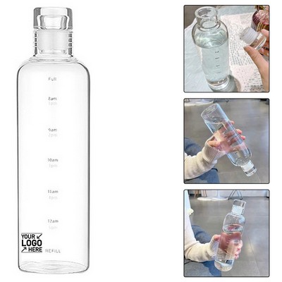 17 oz Time-Marked Glass Water Bottle