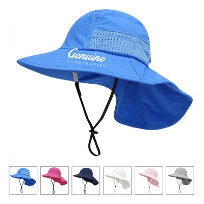 Children Beach Hat with Neck Flap