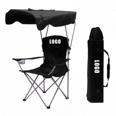 Foldable Camping Chair With Shade Comfortable Backrest