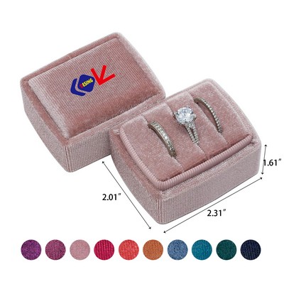 3 Ring Velvet Ring Box Ring Holder