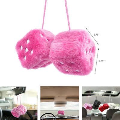 Fuzzy Dice with Leather Dot