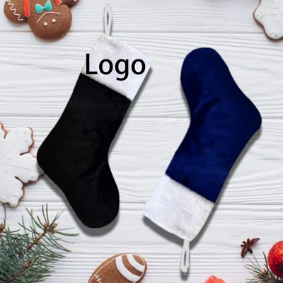 Festive Snowflake Knit Stocking with Ribbon Loop for Holiday Decor