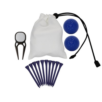 Pouch Pack Golf Essentials Gift Set - Golf Ball, Divot Tool & Tees