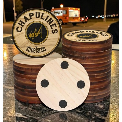 Round Wood Coaster Burnt Sides