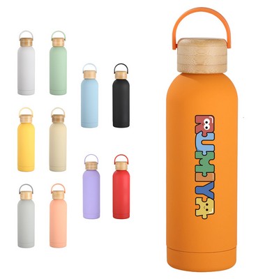 17oz Vacuum Thermal Bottle with Bamboo Top
