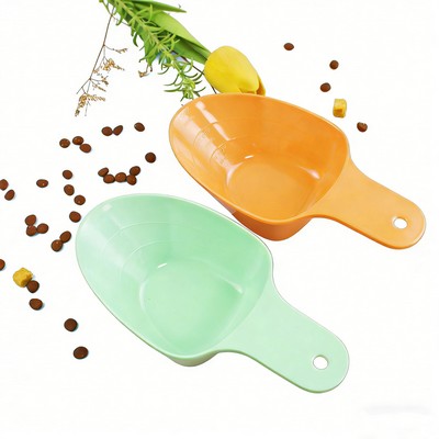 Food Grade Plastic Pet Food Scoop 250ml with Measuring Scale, Multi-Function Feeding Spoon for Cat