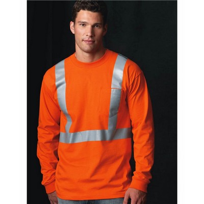 Bayside Unisex USA-Made High Visibility Long Sleeve Pocket T-Shirt - 3781