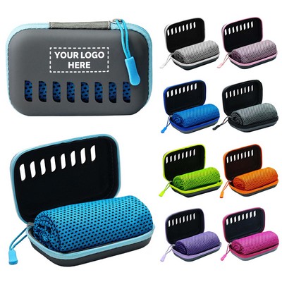 Portable Cooling Sports Towel In Vented EVA Case