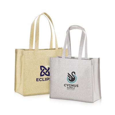 Small Laminated 120 GSM Glitter Sparkle Tote