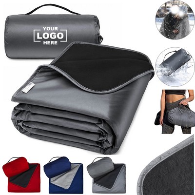 Outdoor Waterproof Foldable Fleece Stadium Blanket