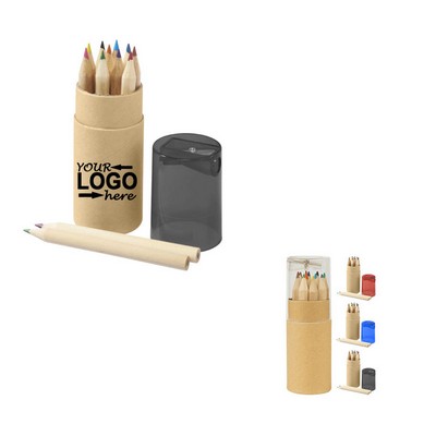 Colored Pencil Set 12 Color with Sharpener Portable Drawing Kit