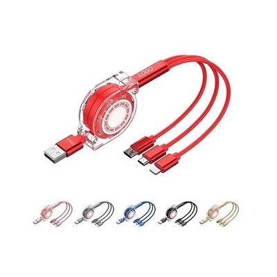 3" 1 Retractable USB Charging Cable