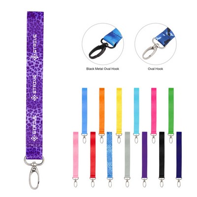 3/4" Sublimation Polyester Wrist Key Lanyard W/ Oval Hook