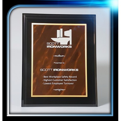 Acrylic Bevelled Red Marble Plaque Series (8"x10"x1/2")