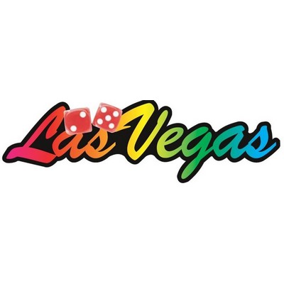 Las Vegas w/ Dice Magnet on Full Magnetic Back (3 Square Inch)